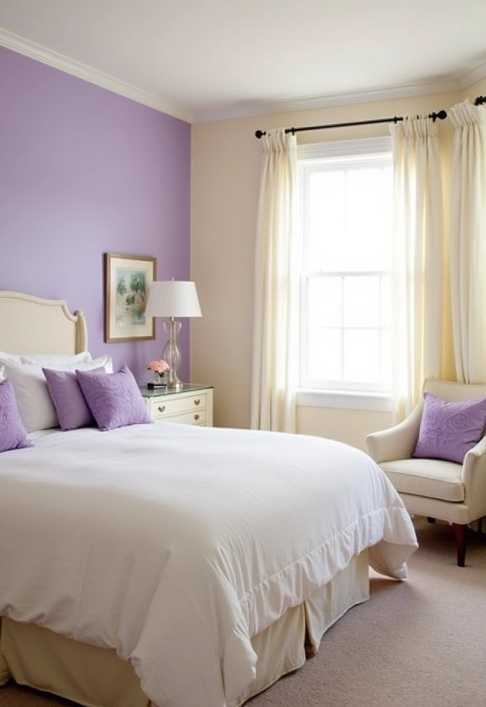 27 Two Colors Room Paint Ideas That'll Transform Your Space Instantly! - 10. Soft Lavender and Cream