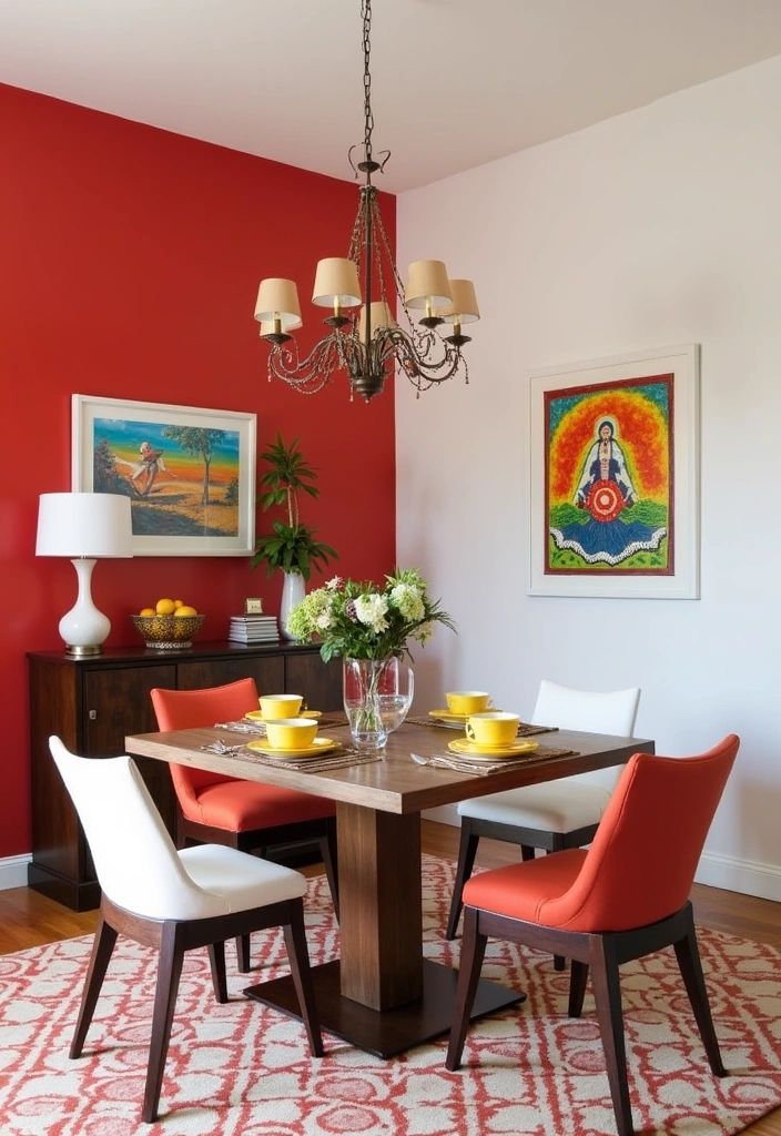 27 Two Colors Room Paint Ideas That'll Transform Your Space Instantly! - 14. Bold Red and Crisp White