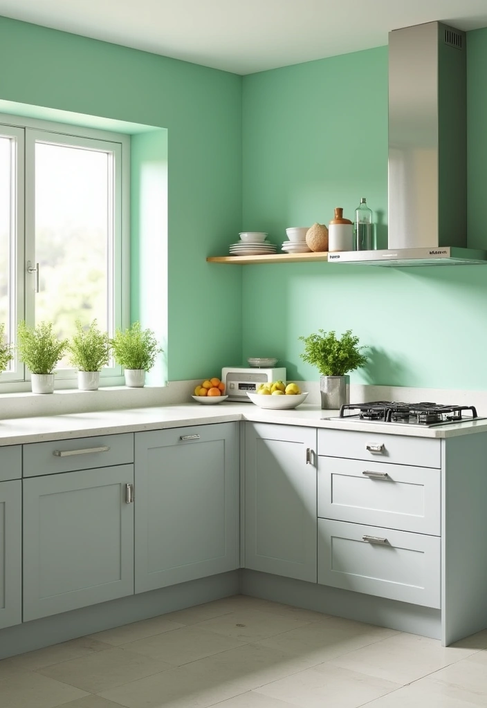 27 Two Colors Room Paint Ideas That'll Transform Your Space Instantly! - 18. Bright Mint and Soft Gray