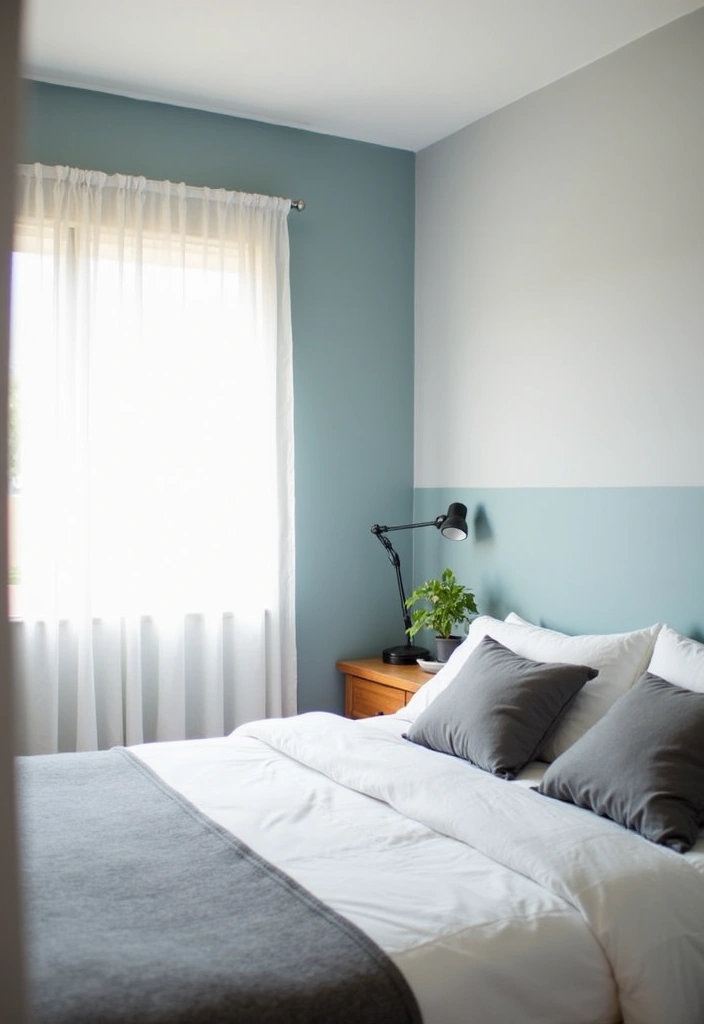 27 Two Colors Room Paint Ideas That'll Transform Your Space Instantly! - 2. Calm Blue and Soft Gray