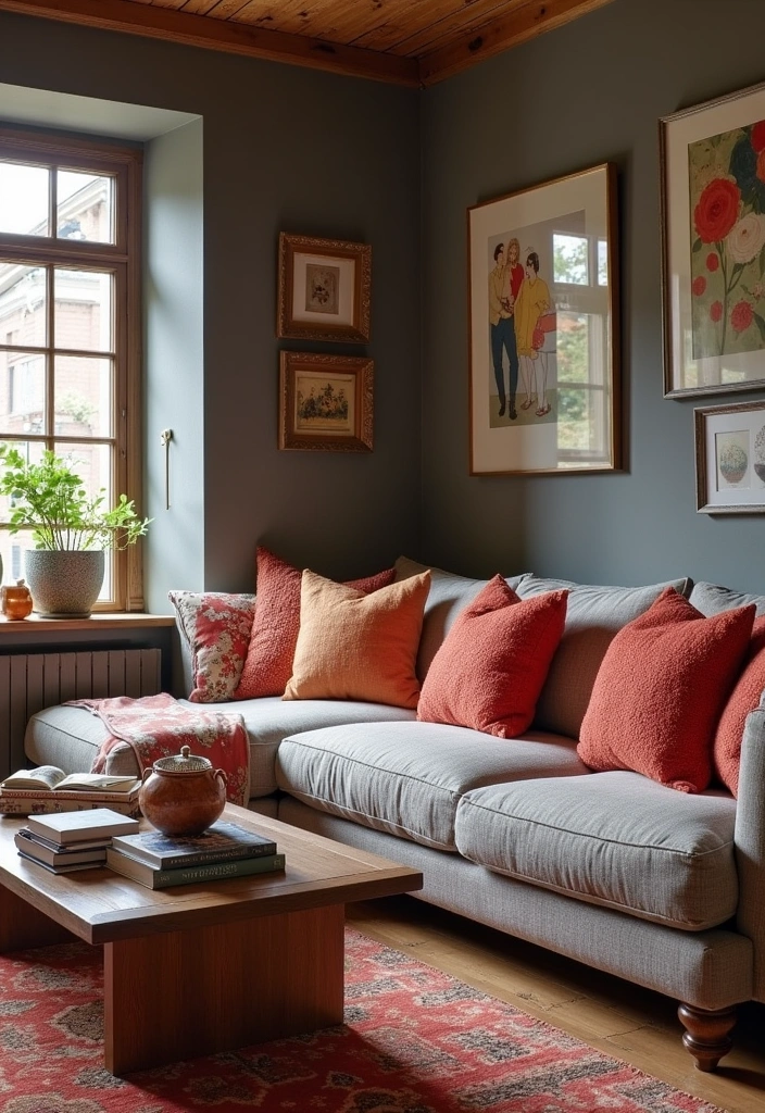 27 Two Colors Room Paint Ideas That'll Transform Your Space Instantly! - 21. Rustic Gray and Warm Red