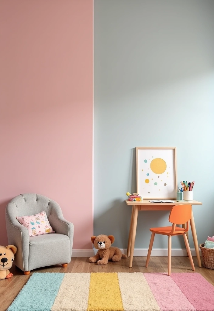 27 Two Colors Room Paint Ideas That'll Transform Your Space Instantly! - 5. Playful Pink and Gray