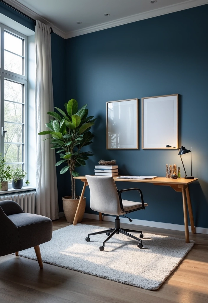 28 Best Paint Colors for a Dark Room That'll Transform Your Space! - 14. Steel Blue: A Modern Touch