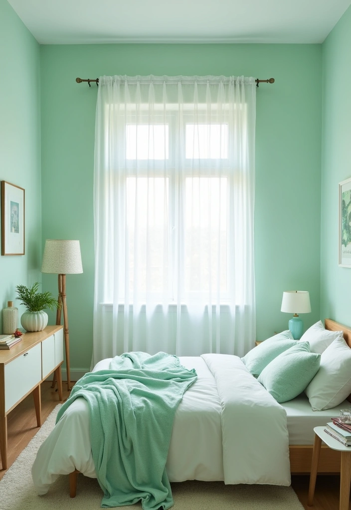 28 Best Paint Colors for a Dark Room That'll Transform Your Space! - 17. Cool Mint: Refreshing Calm