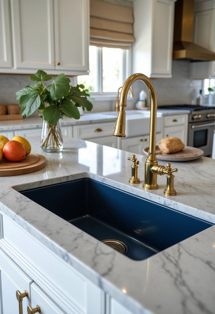 28 Kitchen Sink Paint Ideas That Will Transform Your Cooking Space (You Won't Believe #15!) - 10. Elegant Navy for a Touch of Luxury