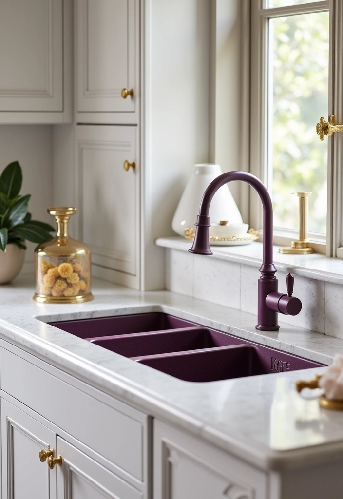 28 Kitchen Sink Paint Ideas That Will Transform Your Cooking Space (You Won't Believe #15!) - 19. Elegant Plum for a Rich Touch