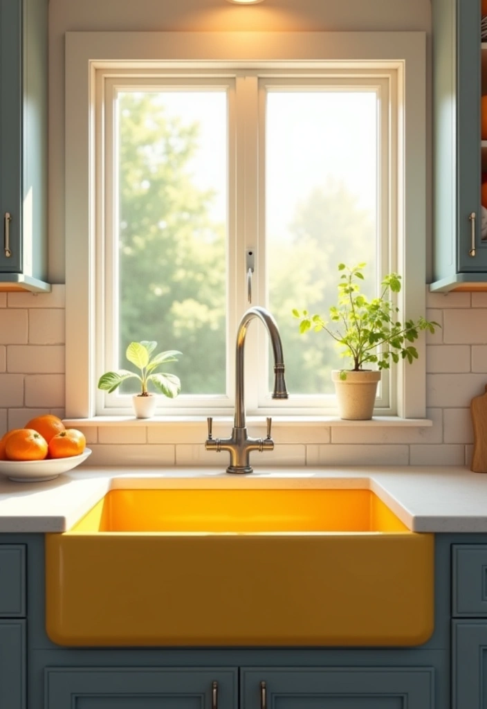 28 Kitchen Sink Paint Ideas That Will Transform Your Cooking Space (You Won't Believe #15!) - 3. Vibrant Yellow for a Sunny Feel