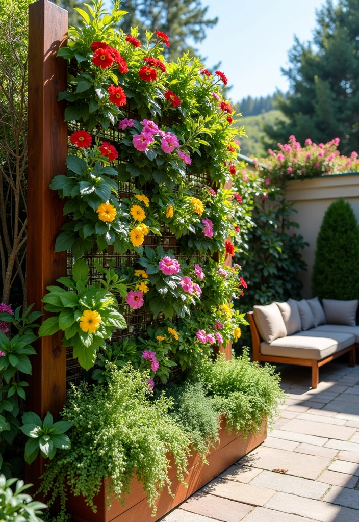 28 Outdoor Patio Ideas That'll Make You Want to Host Every Weekend! - 4. Vibrant Vertical Garden