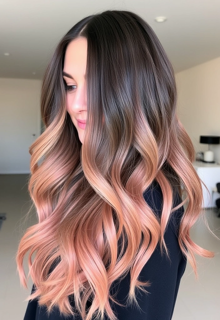 15 Fancy Dip-Dye Hair Color Ideas That Will Transform Your Look! - 9. Charcoal and Rose Gold