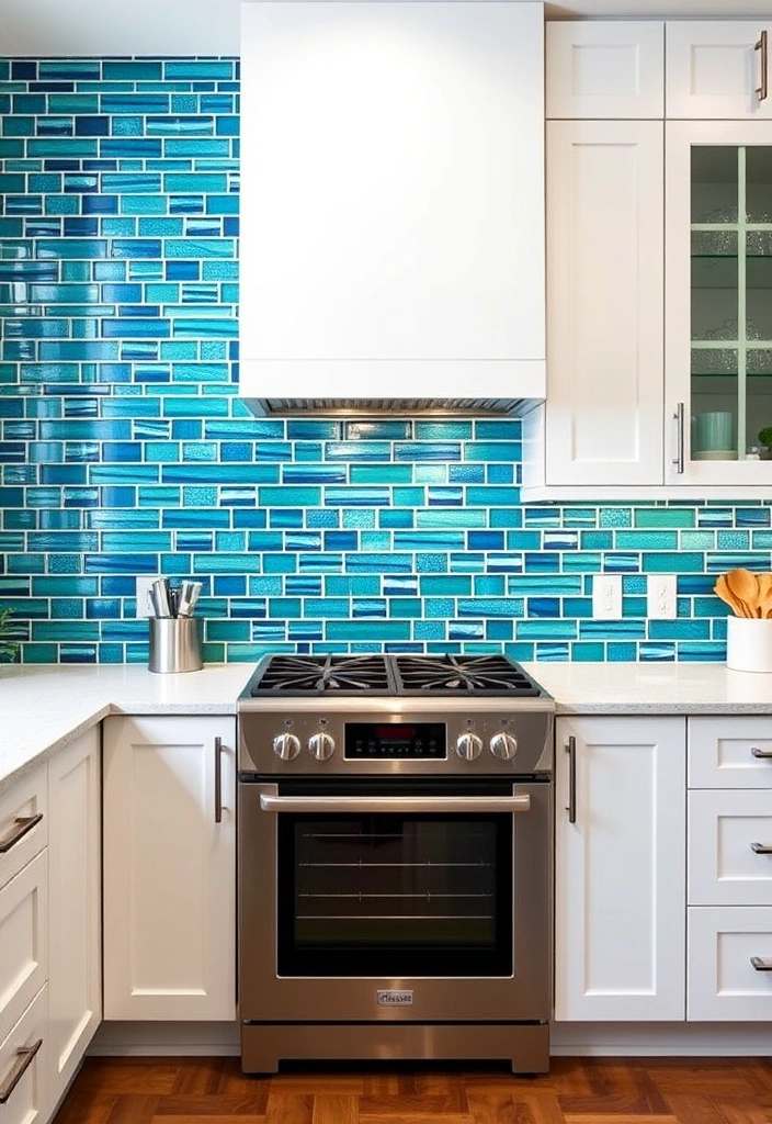 27 Stunning Kitchen Backsplash Ideas That'll Transform Your Space! - 5. Colorful Glass Tiles