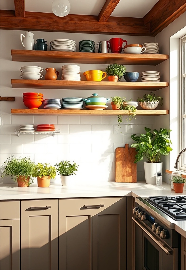 23 Inspiring Kitchen Cabinet Ideas That'll Transform Your Cooking Space! - 2. Open Shelving for an Airy Feel