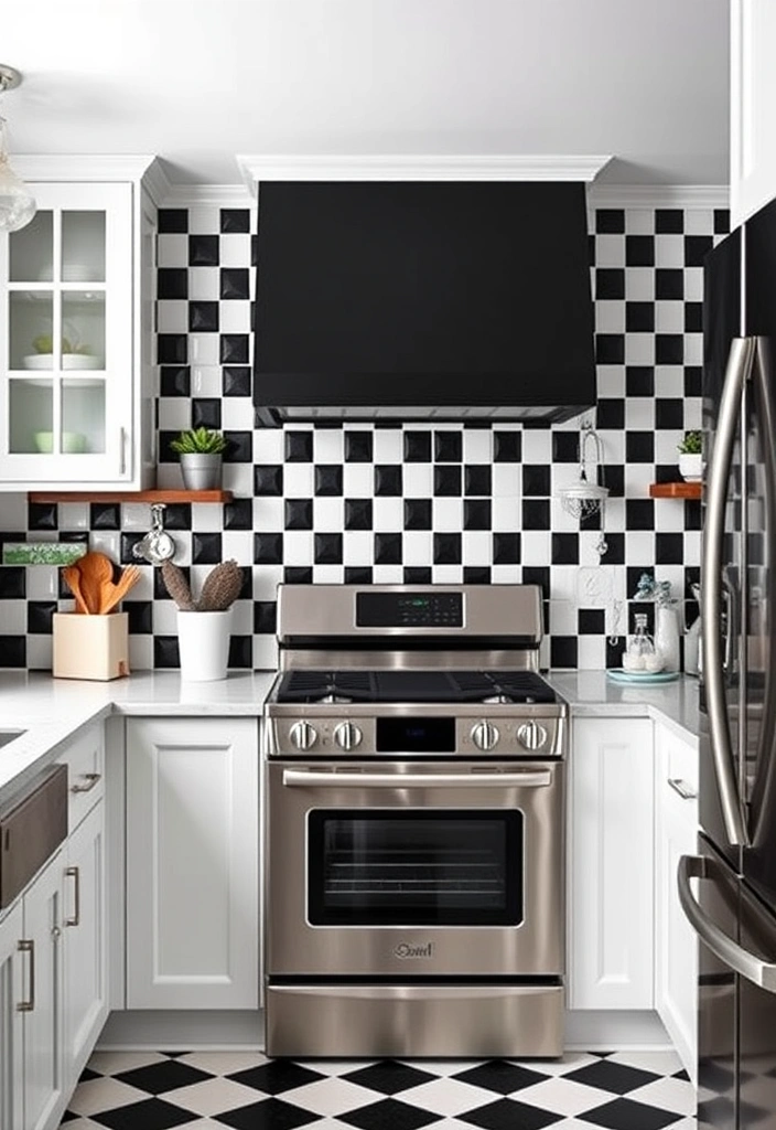 27 Stunning Kitchen Backsplash Ideas That'll Transform Your Space! - 12. Timeless Black and White