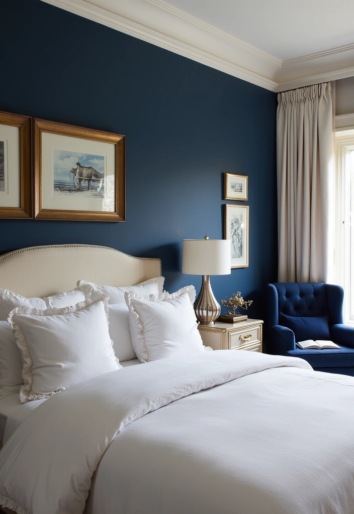 20 Serene Blues for Bedrooms That Will Transform Your Space into a Tranquil Oasis! - 3. Deep Navy for Dramatic Calm