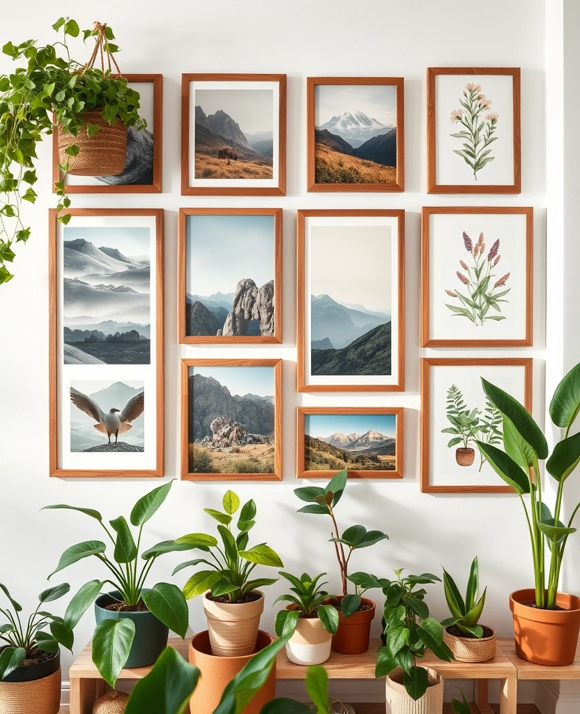 21 Inspiring Photo Wall Ideas That Will Transform Your Space! - 25. The Nature-Inspired Gallery