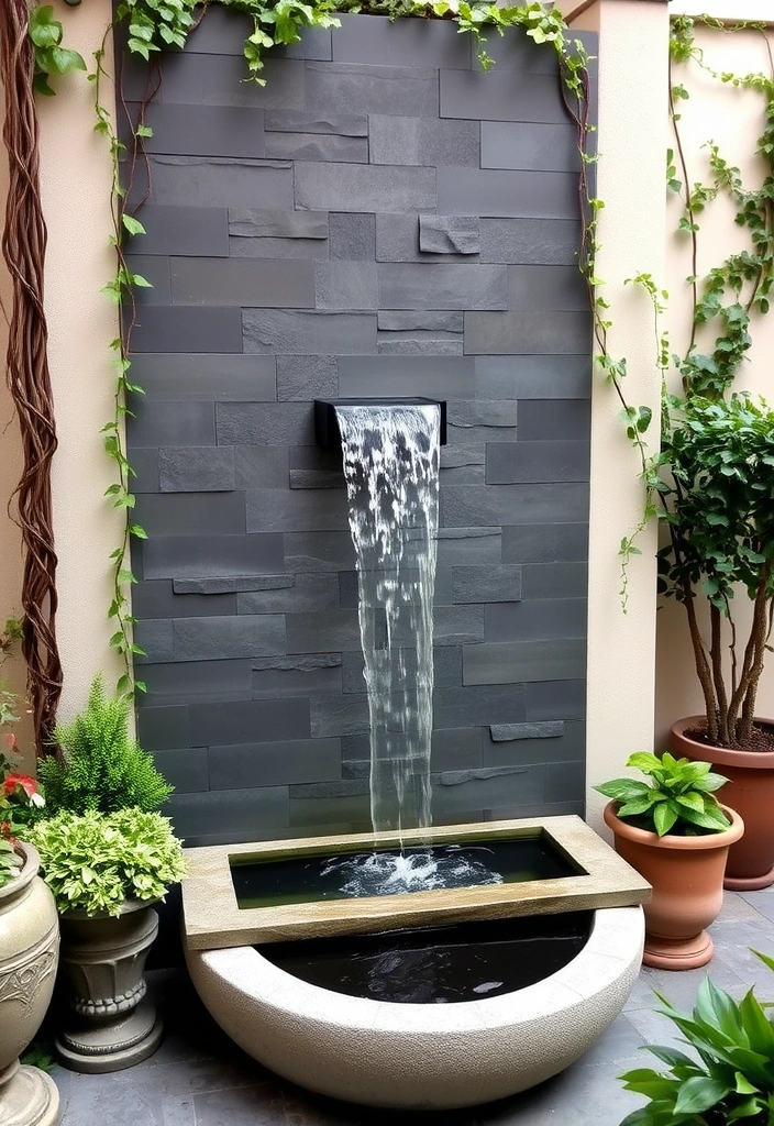 25 Small Garden Waterfalls Ideas That Will Transform Your Backyard into a Paradise! - 4. Elegant Wall Waterfall