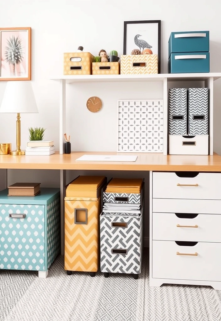 27 Office Decorations Ideas That'll Transform Your Workspace into a Creative Haven! - 20. Creative File Storage