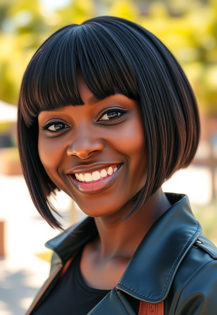 25 Elegant Short Bob Ideas for Black Women That Will Turn Heads! - 11. Fringe Bob