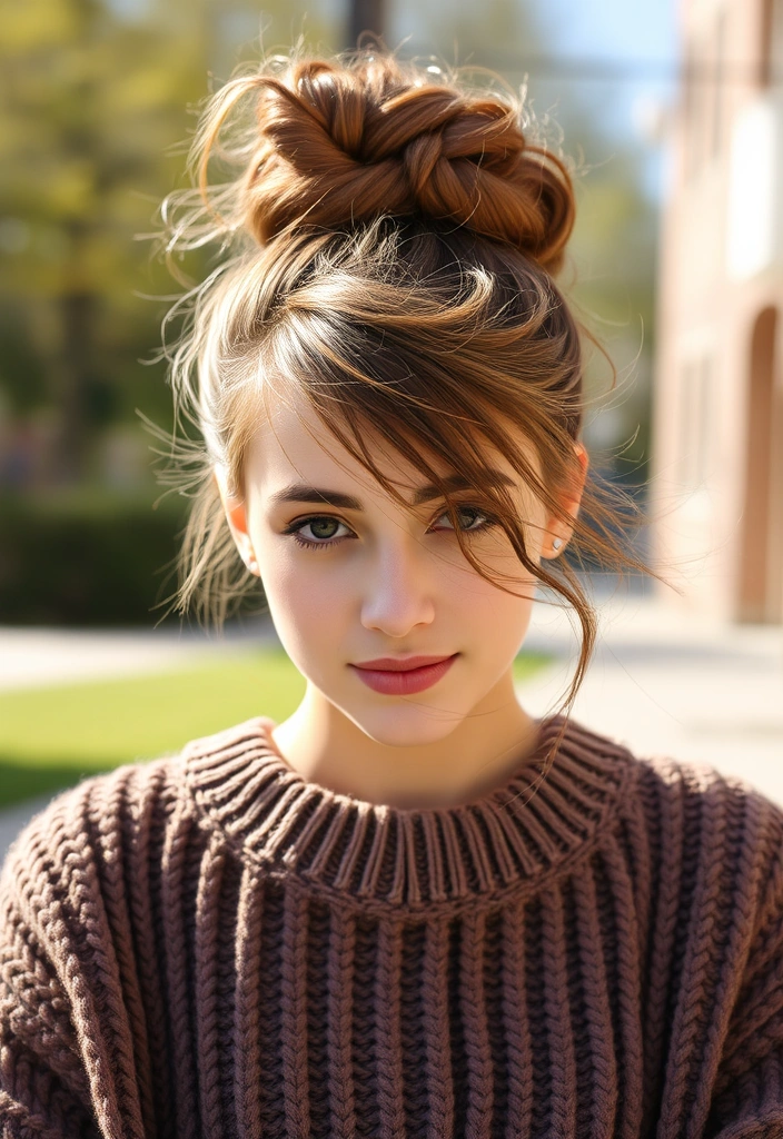 21 Back-to-School Hairstyles That Will Make You the Trendsetter of the Year! - 1. The Effortless Messy Bun