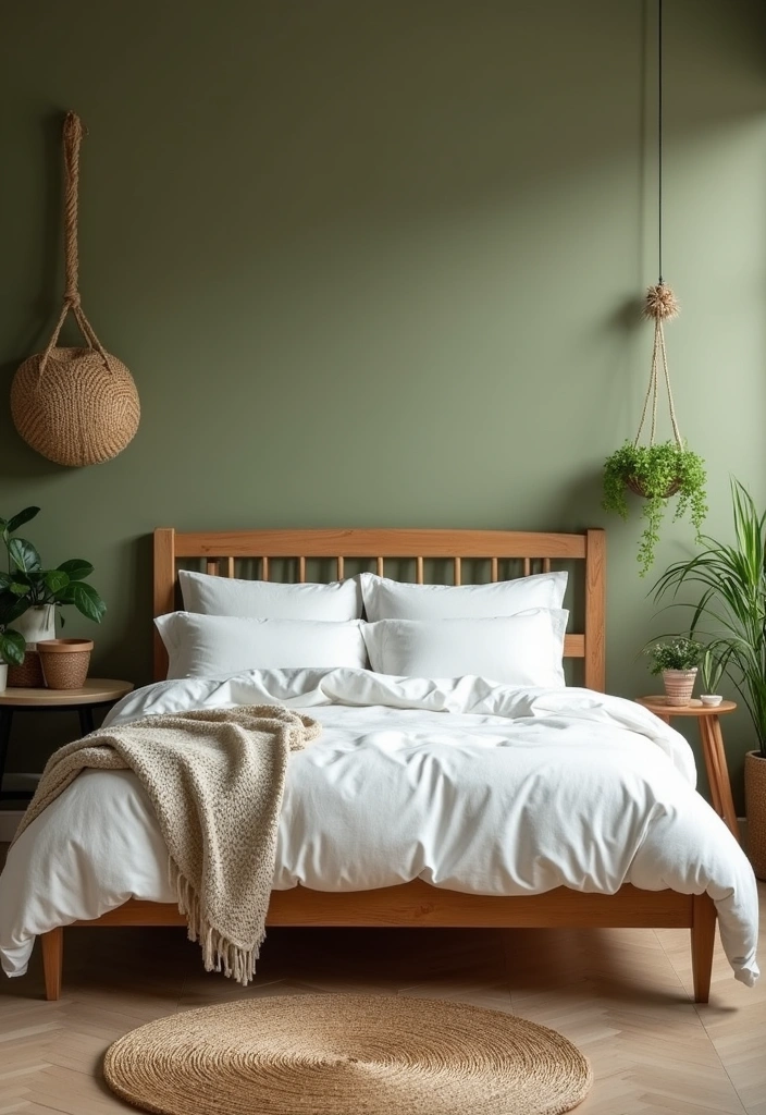 25 Earth Tone Paint Colors for Your Bedroom That Will Transform Your Space Instantly! - 3. Muted Olive Green: Nature’s Embrace