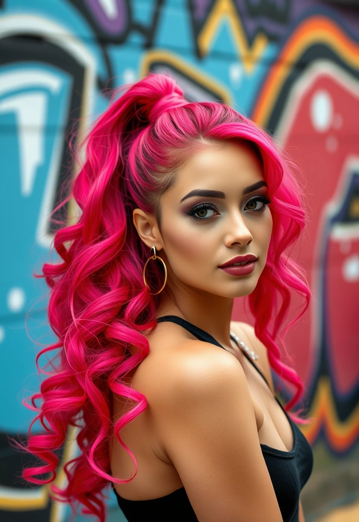 15 Vibrant Cherry Bomb Hairstyles That Will Make Heads Turn! - 13. Cherry Bomb Ponytail