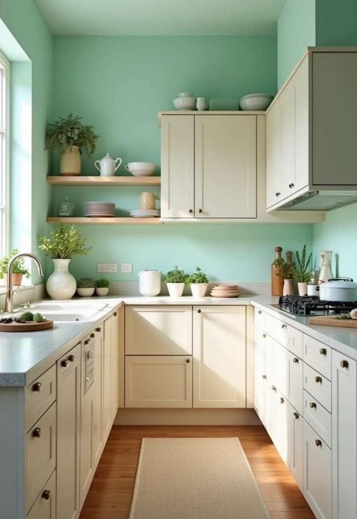 25 Stunning Paint Colors for Cherry Cabinets That Will Transform Your Kitchen! - 18. Cool Mint