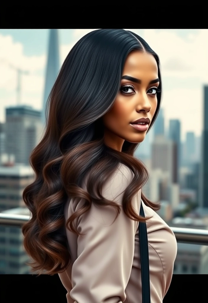 22 Stunning Hairstyles With Deep Wave Hair That Will Make You the Center of Attention! - 9. Sleek and Straight with Waves