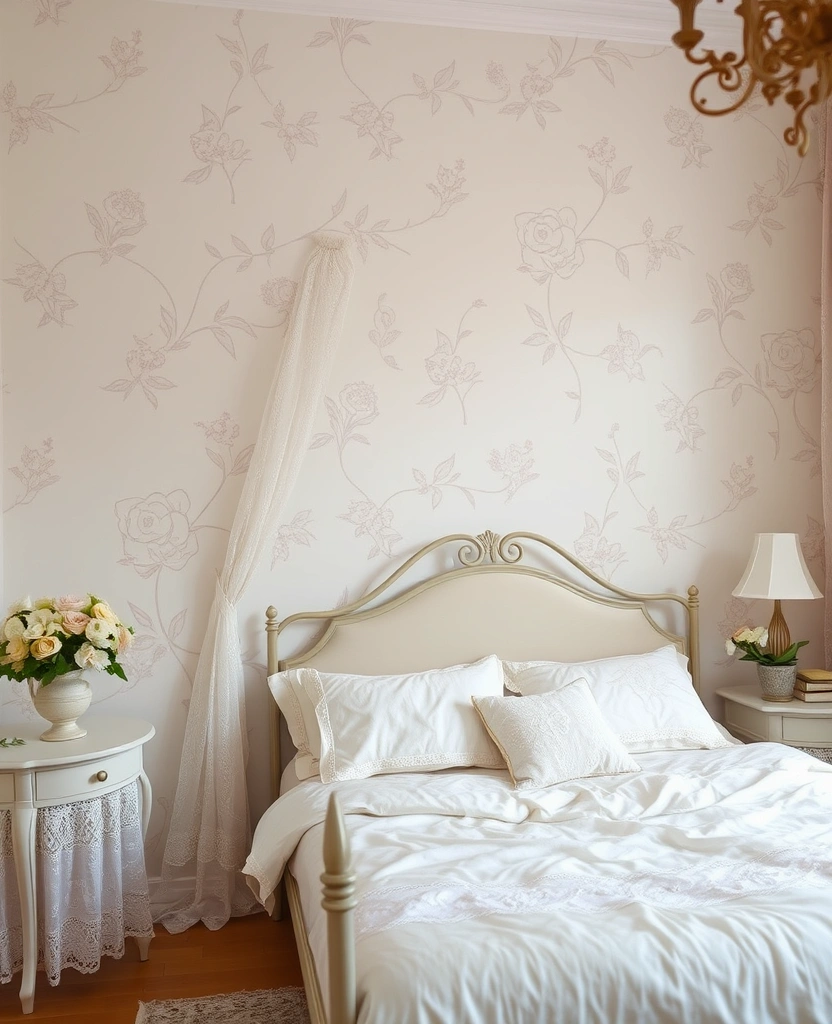 21 Cottagecore Room Wallpaper Ideas That'll Transform Your Space into a Fairytale! - 28. Ethereal Floral Silhouettes