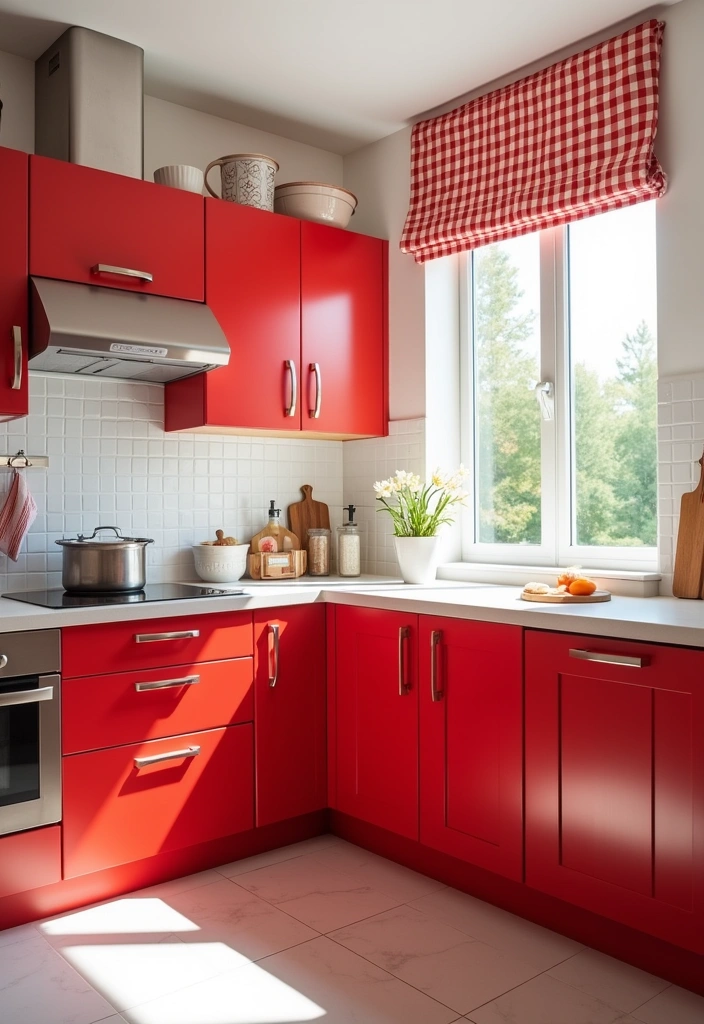 26 Stunning Kitchen Color Combinations That Will Transform Your Cooking Space (You Won't Believe #14!) - 6. Bold Red and Crisp White