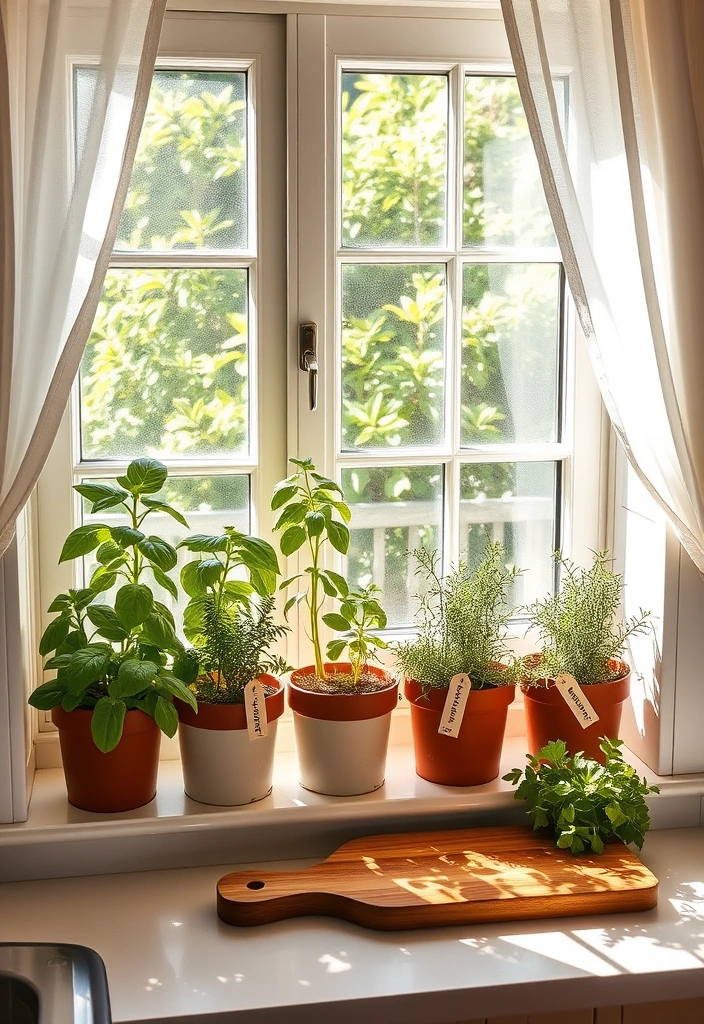 23 Cottagecore Kitchen Designs That Will Make You Feel Like You’re in a Fairytale! - 3. Herb Garden Windowsill