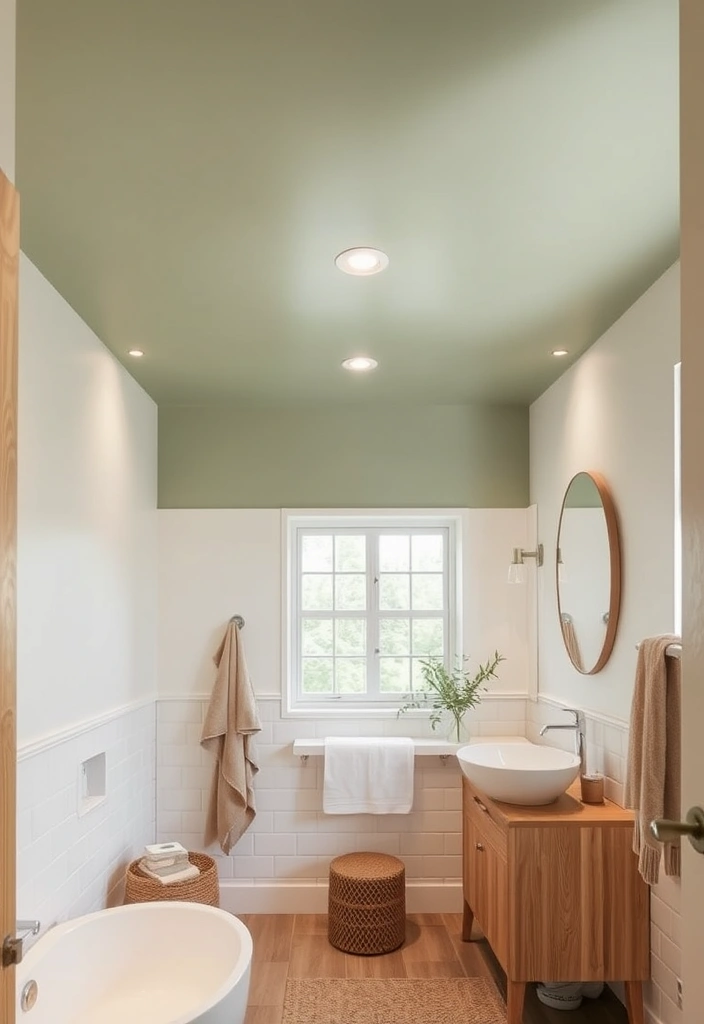 21 Green Bathroom Design Trend Ideas That'll Refresh Your Space (You Won't Believe #7!) - 18. Green Ceiling