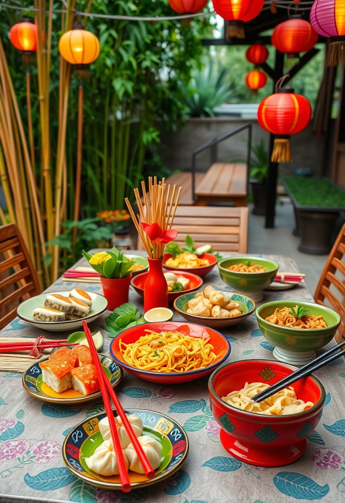 20 Al Fresco Dining Setups That Will Transform Your Backyard into a Culinary Paradise! - 13. Asian Fusion Delight