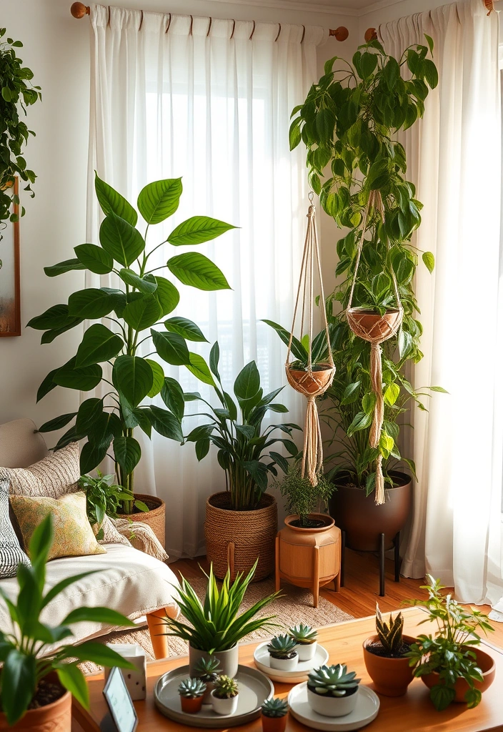 23 Inspiring Boho Living Room Ideas That Will Transform Your Space! - 2. Indoor Plants Galore