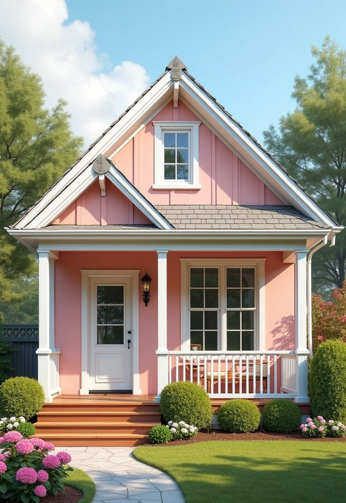 28 Best Paint Colors for a Modern House Exterior That Will Turn Heads! - 21. Soft Blush Pink