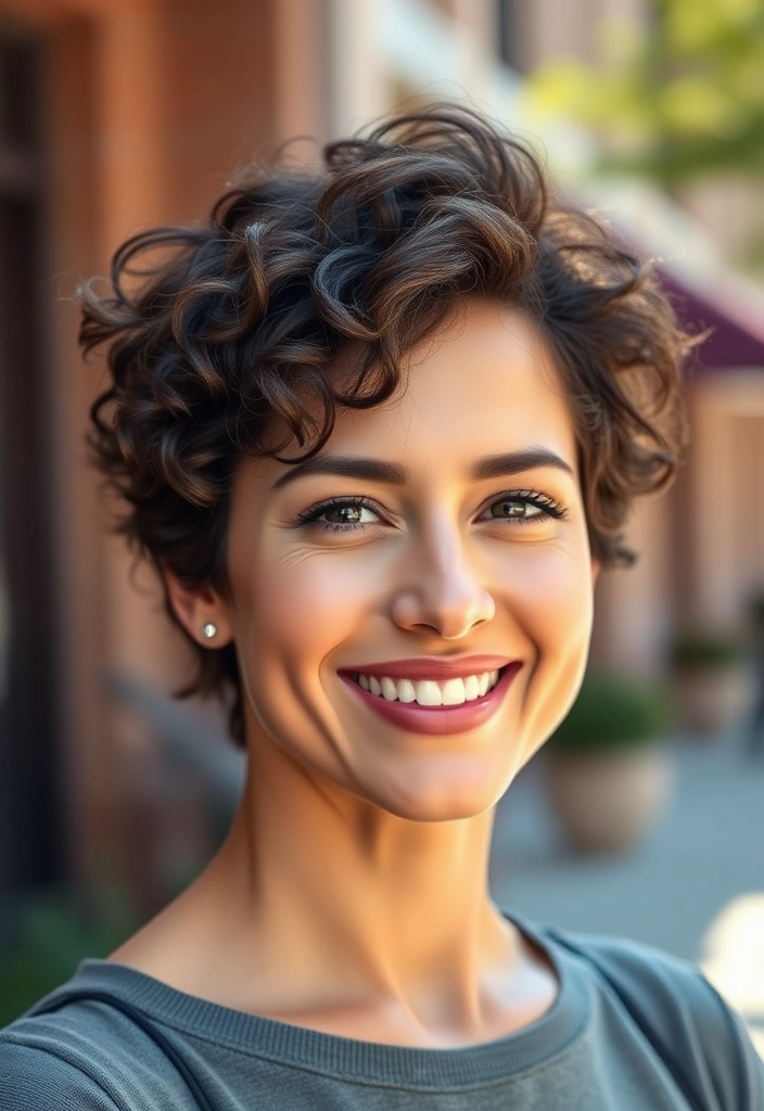 15 Magical Curly Pixie Cut Ideas That Will Transform Your Look Instantly! - 1. The Classic Curly Pixie