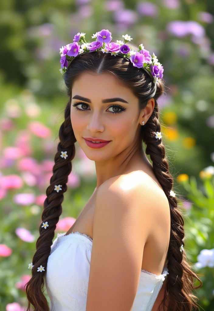 21 Vibrant Hairstyles for Purple Hair That'll Turn Heads Everywhere! - 21. Purple Crown Braids