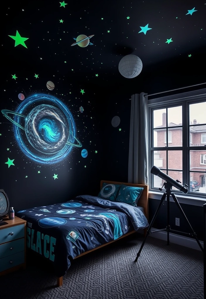 24 Young Boys Bedroom Ideas That Will Make You Say 'WOW!' - 4. Space Explorer's Dream