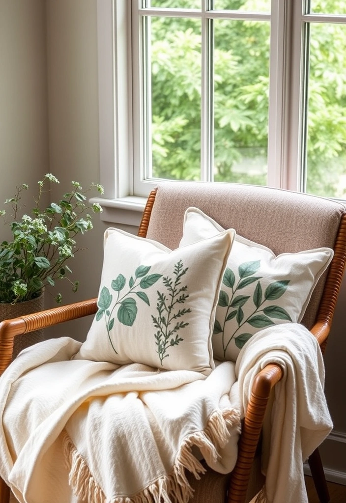 20 Chic & Cozy Throw Pillows and Blankets Ideas You Need Right Now! - 5. Nature-Inspired Textiles