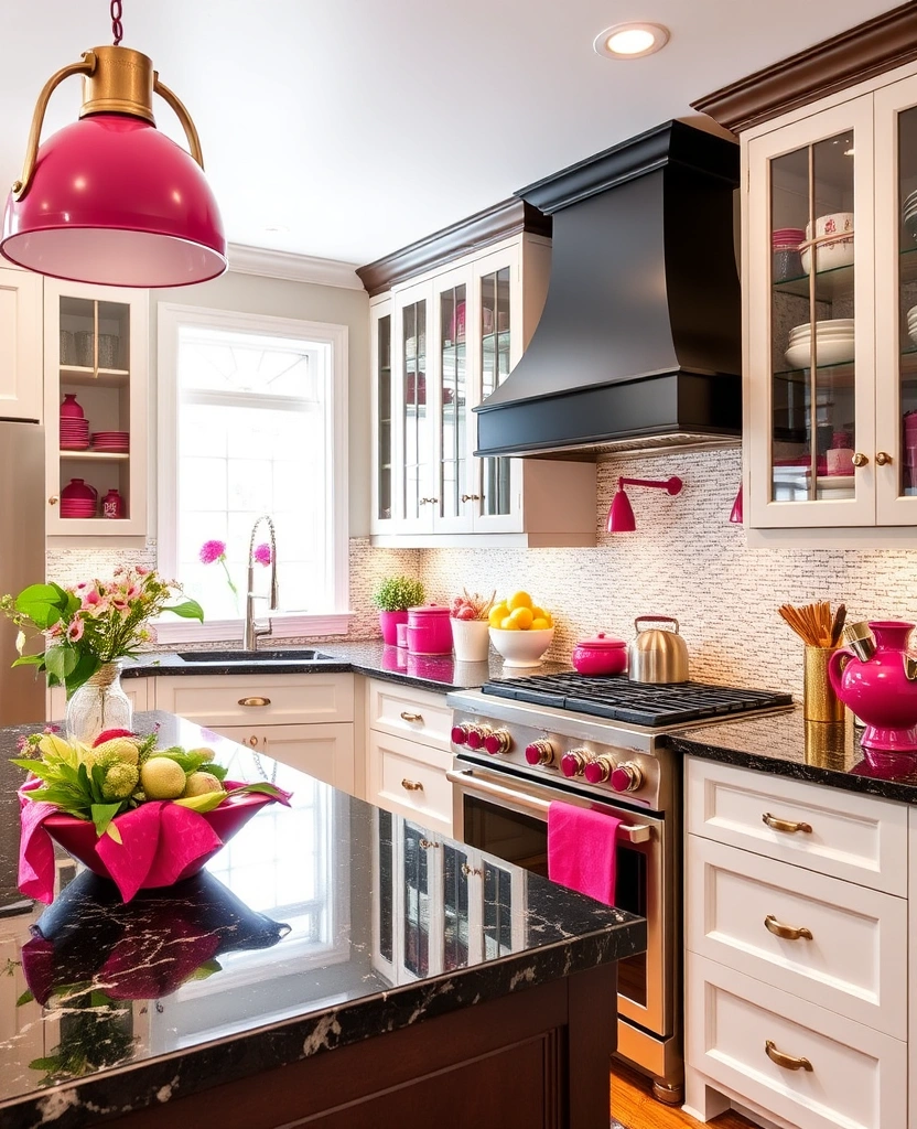 25 Stunning Colors That Pair Perfectly with Black Granite Countertops (You Won't Believe #13!) - 29. Bright Raspberry