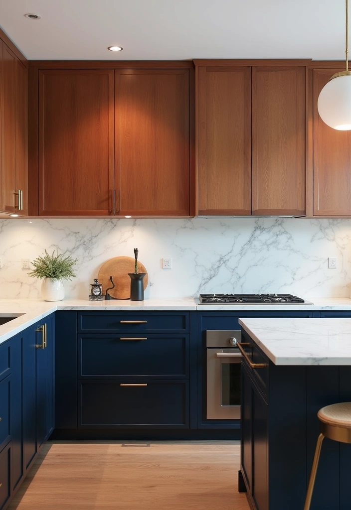 25 Stunning Paint Colors for Cherry Cabinets That Will Transform Your Kitchen! - 2. Classic Navy Blue