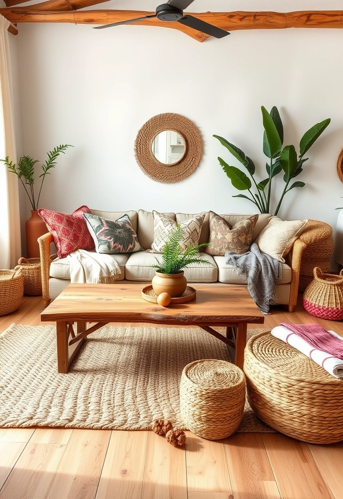 23 Inspiring Boho Living Room Ideas That Will Transform Your Space! - 7. Natural Elements