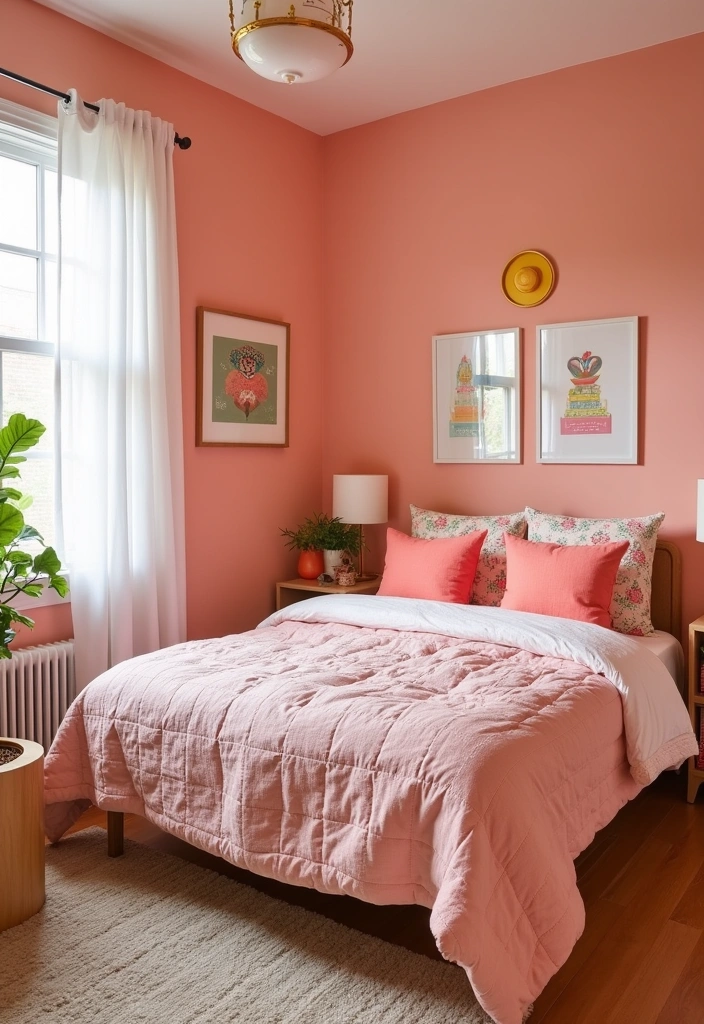 28 Best Paint Colors for Small Bedrooms That'll Make Your Space Feel Bigger! - 16. Light Coral