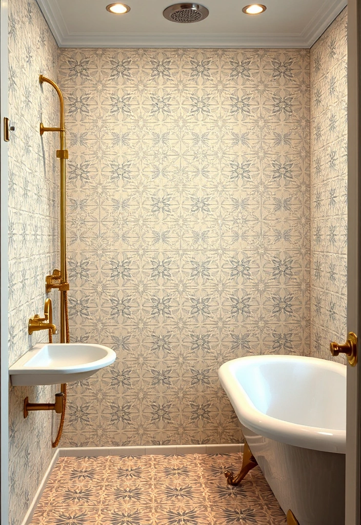 15 Creative Shower Tile Designs for Small Bathrooms (You’ll Want to Steal #12!) - 7. Vintage Vibes