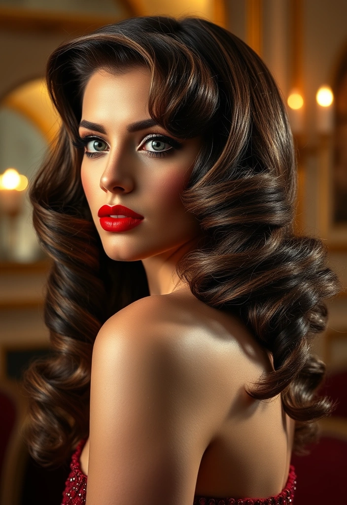 25 Timeless Vintage Hairstyles That Will Transform You into a Retro Queen! - 1. Hollywood Glam Waves