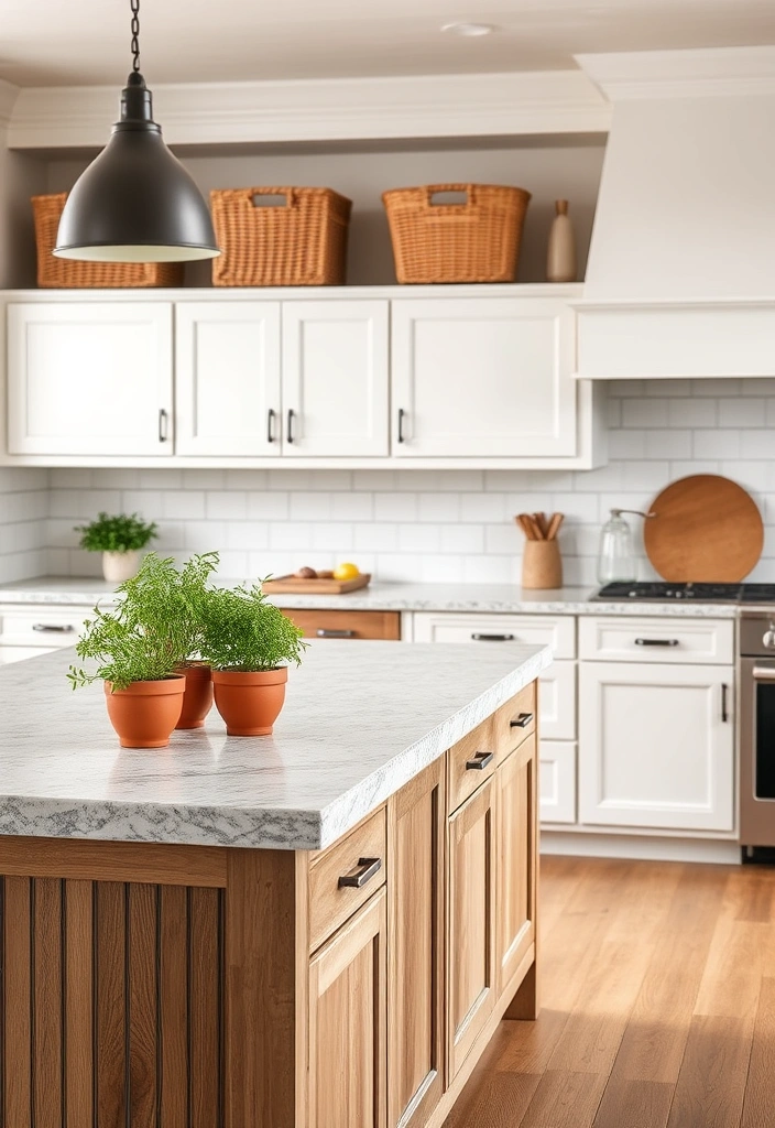 18 Stunning Modern Farmhouse Kitchen Ideas That'll Transform Your Space! - 12. Natural Textures and Materials