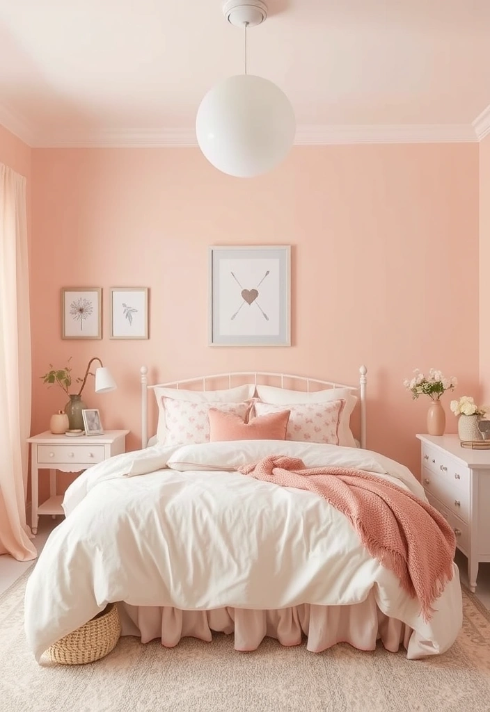 22 Romantic Bedroom Paint Colors That'll Make You Fall in Love Again! - 12. Soft Peach - Sweet and Charming