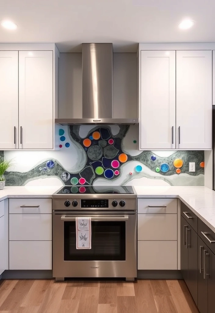 27 Stunning Kitchen Backsplash Ideas That'll Transform Your Space! - 21. Artistic Resin Designs