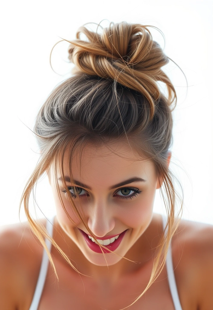 30 Stunning Bun Hairstyles That’ll Make You the Star of Every Event! - 2. Messy Top Knot