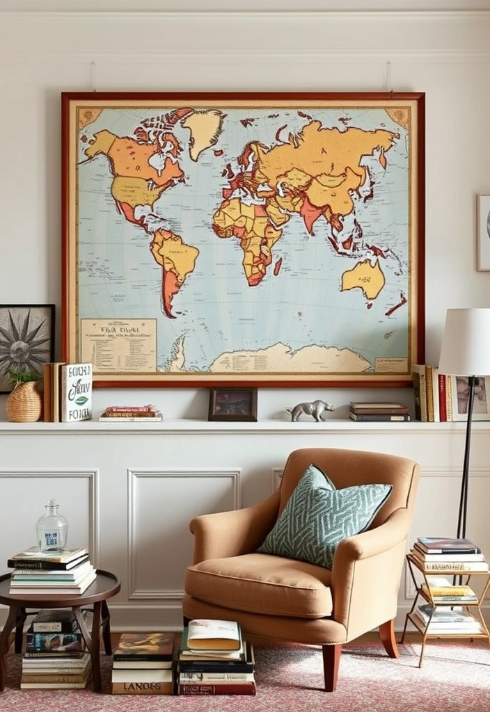 22 Stunning Vintage Art Prints That Will Transform Your Living Room Style! - 12. Vintage Maps