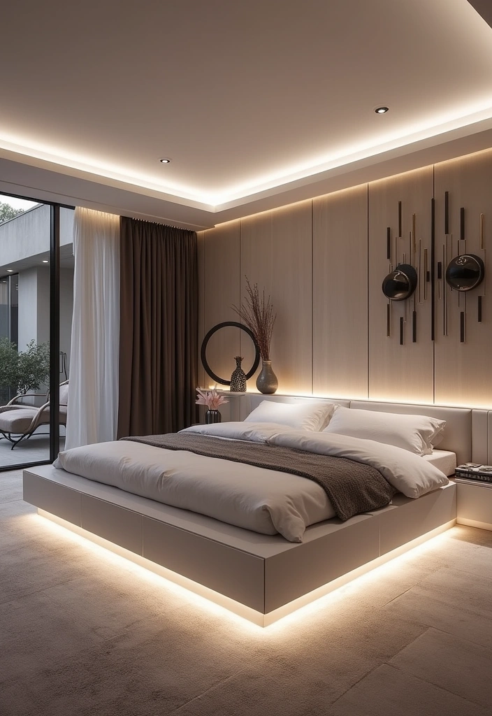 23 Unique Stylish Modern Bedroom Ideas That'll Make You Rethink Your Space! - 15. Futuristic Flair