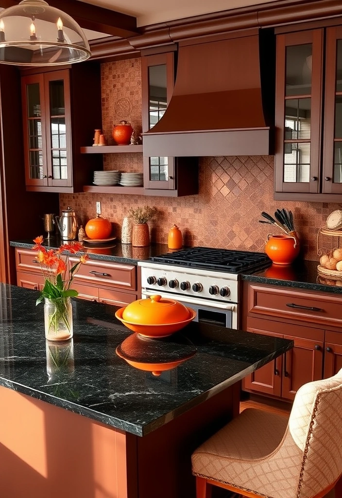 25 Stunning Colors That Pair Perfectly with Black Granite Countertops (You Won't Believe #13!) - 10. Burnt Orange